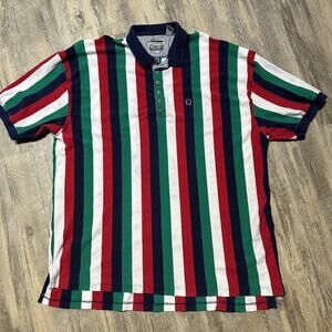 Vtg Siegfried Men's 3XLT Red White Blue Striped Short Sleeve Polo Shirt Big